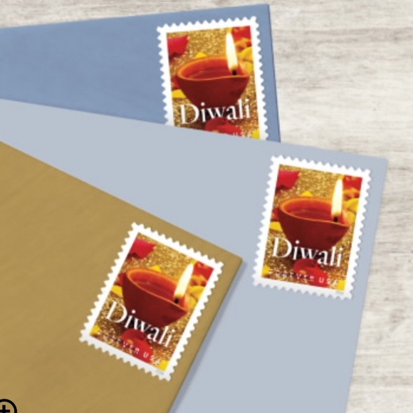 100 USPS Diwali Forever Postage Stamps Hindu Festival of Lights Holiday Wedding - Picture 5 of 5